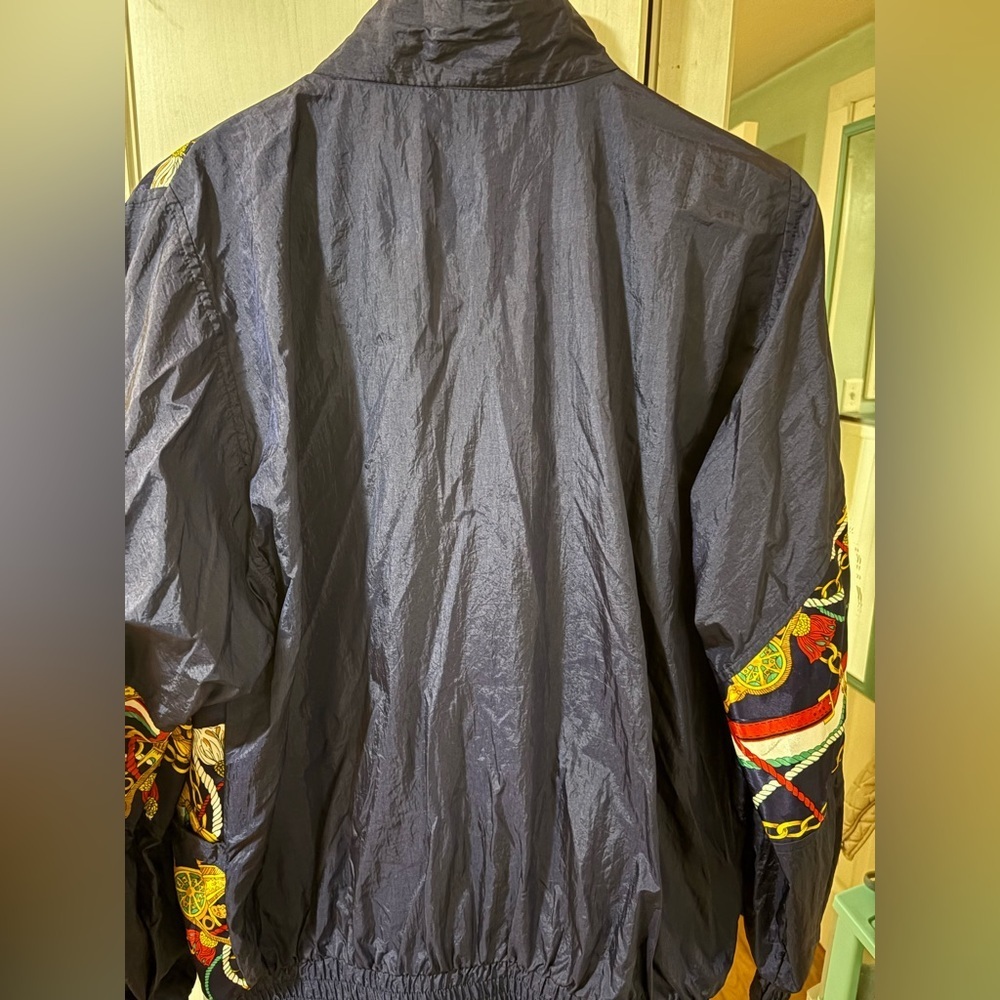 Vintage 1990s Windbreaker Nylon Navy Jacket Medium - Picture 6 of 11